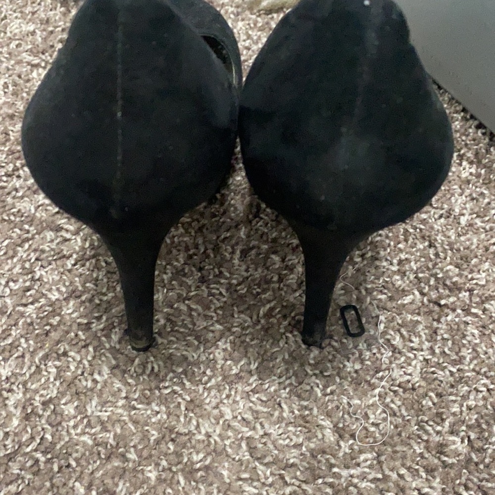 Black suede heels